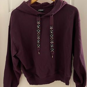 Express hoodie sweatshirt with embellishments